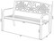 Steel Outdoor Patio Garden Park Seating Bench with Cast Iron Patriotic American Flag and Eagle Backrest, Front Porch Yard Bench Lawn Decor